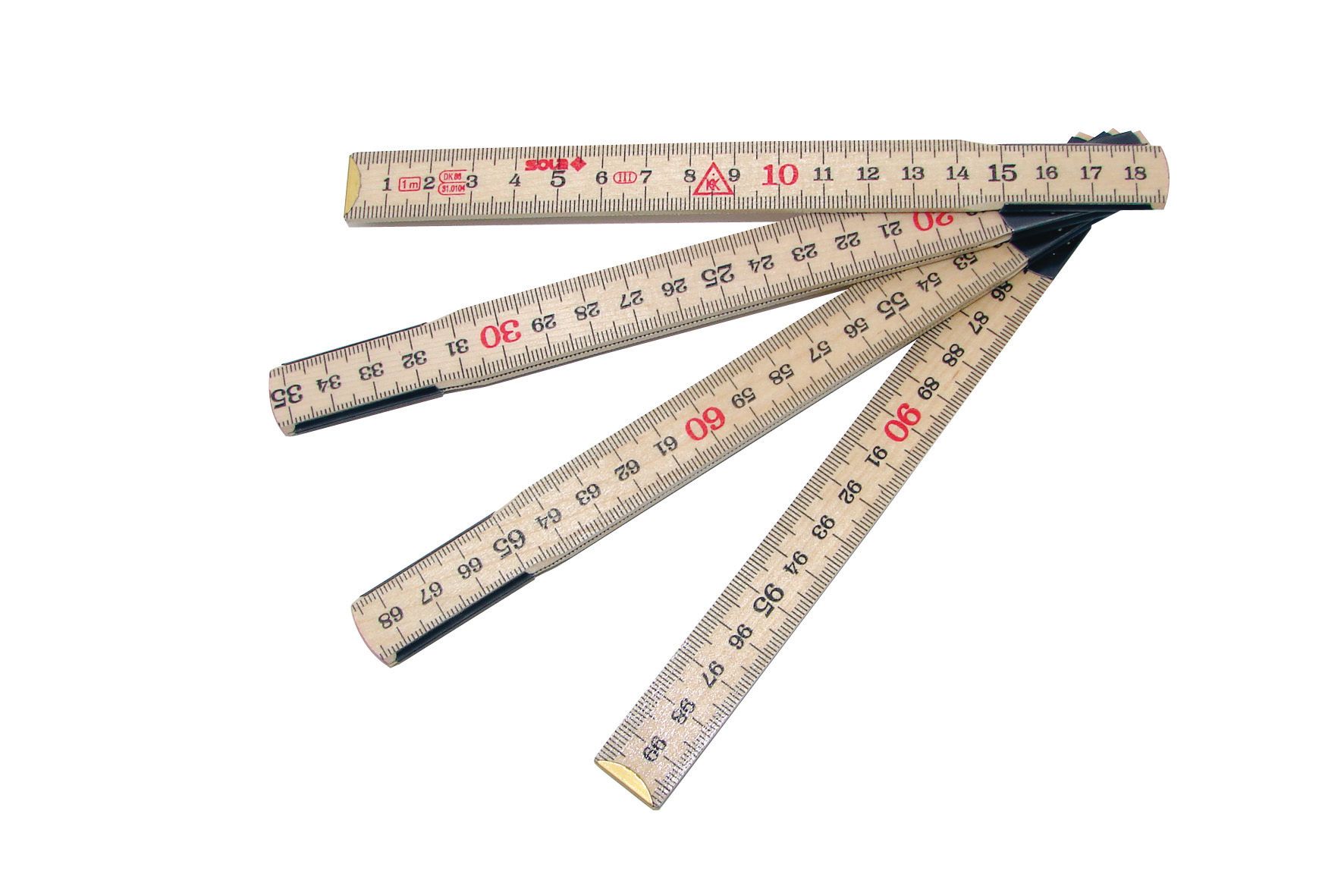 Sola, duimstok, hout 1 meter 6-delig