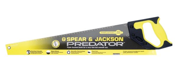 Spear & Jackson, handzaag Predator, 560 mm HP soft handgreep universeel 3-zijdig geslepen 10PPI